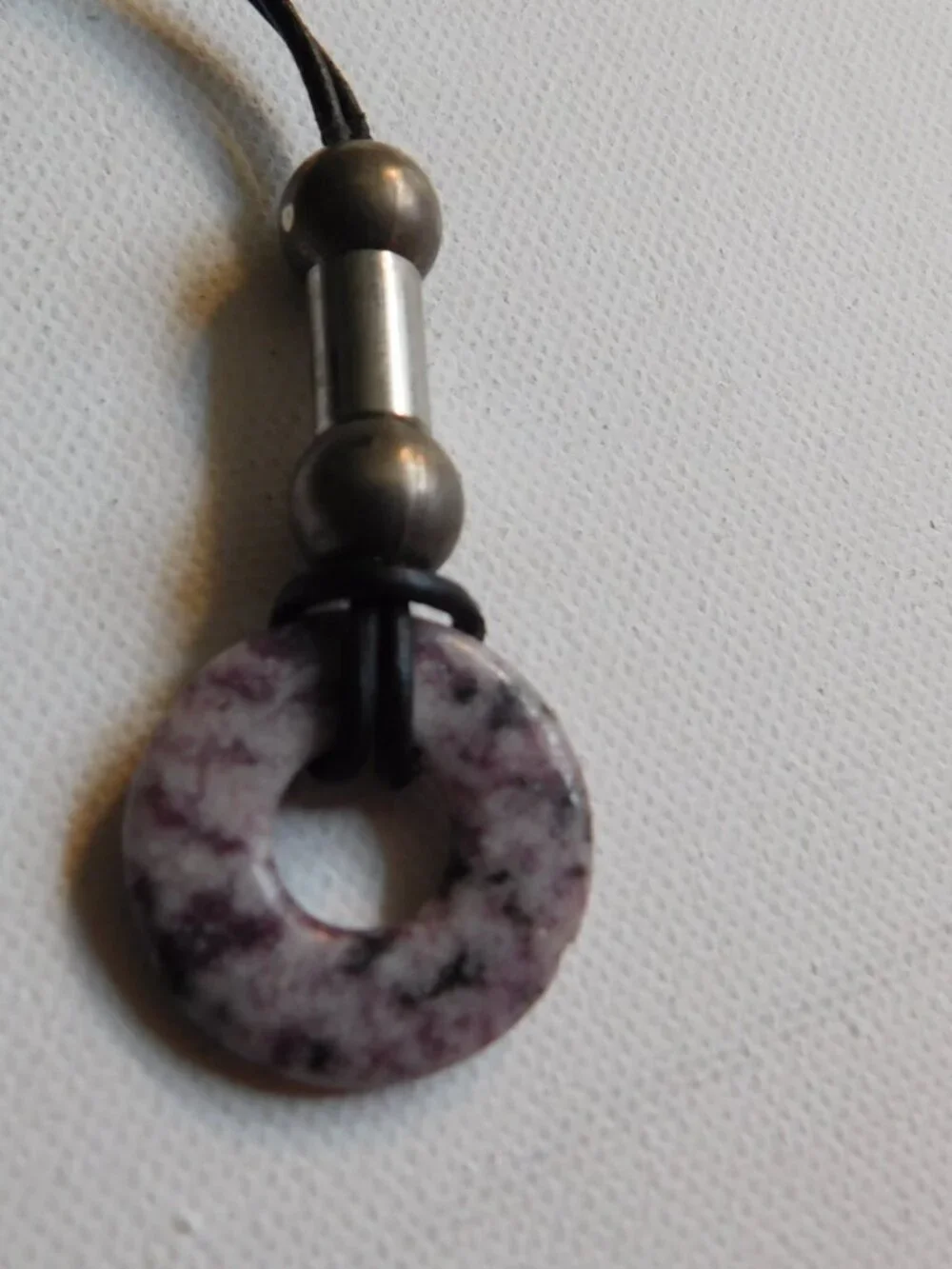 Boho Natural Stone Cord Necklace Lot 3pc Amethyst Quartz Ceramic Suede Choker
